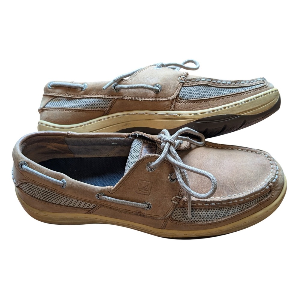 Sperry Top-Sider Tarpon Men 11M Brown Leather Boat Shoe 2-Eye Deck Costal Preppy